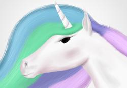 Size: 2000x1400 | Tagged: safe, artist:gliconcraft, princess celestia, alicorn, horse, pony, g4, digital painting, female, hoers, realistic, solo