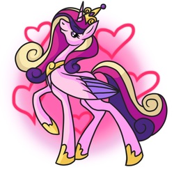 Size: 1000x1000 | Tagged: safe, artist:stereo-of-the-heart, princess cadance, alicorn, pony, g4, female, raised hoof, solo