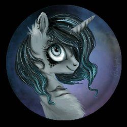 Size: 600x600 | Tagged: safe, artist:black-opal1, oc, oc only, pony, unicorn, bust, ear piercing, female, mare, piercing, portrait, solo