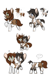 Size: 1024x1527 | Tagged: safe, artist:kapusha-blr, oc, oc only, buttpony, earth pony, pony, coat markings, fusion, pinto, pushmi-pullyu, reverse pushmi-pullyu, wat, we have become one