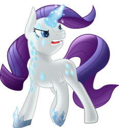 Size: 3000x3228 | Tagged: safe, artist:theshadowstone, rarity, pony, unicorn, g4, alternative cutie mark placement, crystal, cutie mark magic, female, high res, magic, mare, open mouth, shoes, simple background, solo, transparent background