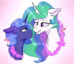 Size: 937x808 | Tagged: dead source, safe, artist:shiny-cooler, princess celestia, princess luna, alicorn, pony, g4, blushing, eye contact, female, heart, imminent kissing, incest, lesbian, looking at each other, mare, s1 luna, ship:princest, shipping