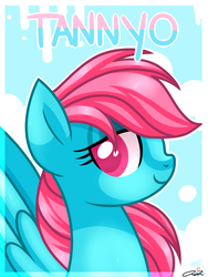 Size: 1050x1400 | Tagged: safe, artist:iheartjapan789, oc, oc only, oc:tannyo, pegasus, pony, female, lidded eyes, mare, solo