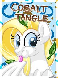 Size: 1050x1400 | Tagged: safe, artist:iheartjapan789, oc, oc only, oc:cobalt tangle, pegasus, pony, female, mare, puffy cheeks, solo, tongue out