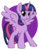 Size: 4500x5700 | Tagged: safe, artist:thebrokencog, twilight sparkle, alicorn, pony, g4, absurd resolution, female, fulfilled cutie mark, looking at you, mare, raised eyebrow, simple background, smiling, smirk, solo, spread wings, transparent background, twilight sparkle (alicorn), wings