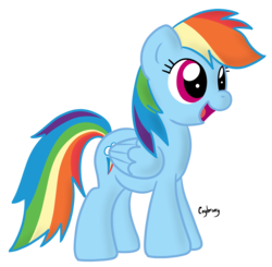 Size: 1844x1807 | Tagged: safe, artist:thebrokencog, rainbow dash, pegasus, pony, g4, cute, dashabetes, female, happy, mare, multicolored hair, open mouth, simple background, smiling, solo, transparent background