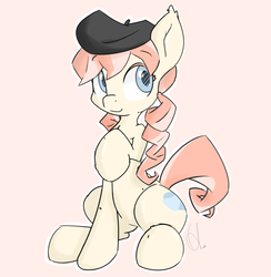 Size: 4165x4267 | Tagged: safe, artist:ando, oc, oc only, oc:earthlight aurora, earth pony, pony, absurd resolution, commission, cute, hat, simple background