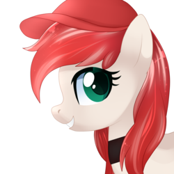 Size: 1500x1500 | Tagged: safe, artist:sugguk, oc, oc only, oc:poker, earth pony, pony, cap, female, hat, mare, simple background, solo, transparent background