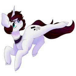 Size: 1700x1700 | Tagged: safe, artist:mentalphase, oc, oc only, pony, unicorn, active stretch, choker, female, mare, simple background, solo, transparent background