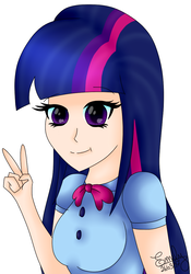 Size: 754x1080 | Tagged: safe, artist:kawurin, twilight sparkle, equestria girls, g4, female, human coloration, simple background, solo, white background