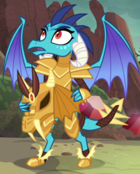 Size: 462x576 | Tagged: safe, screencap, princess ember, dragon, g4, gauntlet of fire, cropped, dragon armor, female, solo