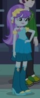 Size: 80x192 | Tagged: safe, screencap, aqua blossom, indigo wreath, equestria girls, g4, my little pony equestria girls, boots, clothes, cropped, dress, fall formal outfits, hand on hip, high heel boots, picture for breezies, shoes, sneakers, suit, tuxedo