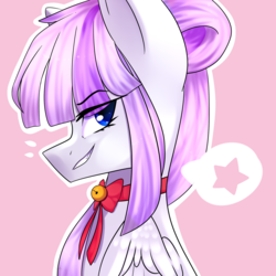 Size: 2000x2000 | Tagged: safe, artist:cupofvanillatea, oc, oc only, pegasus, pony, bust, female, high res, mare, neck bow, portrait, solo