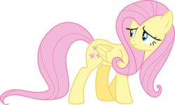 Size: 4981x3000 | Tagged: safe, artist:aqua-pony, fluttershy, g4, .svg available, female, folded wings, high res, looking back, simple background, solo, transparent background, vector, walking