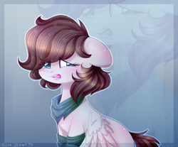 Size: 2484x2061 | Tagged: safe, artist:pony-ellie-stuart, oc, oc only, pegasus, pony, bandana, clothes, crying, female, high res, mare, socks, solo, zoom layer