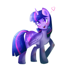 Size: 2000x2000 | Tagged: safe, artist:lymesun, twilight sparkle, alicorn, pony, g4, blushing, female, heart, high res, open mouth, simple background, smiling, solo, starry eyes, transparent background, twilight sparkle (alicorn), wingding eyes