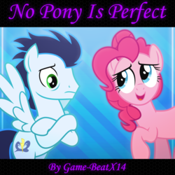 Size: 2160x2160 | Tagged: safe, artist:chainchomp2 edits, artist:game-beatx14, artist:reginault, pinkie pie, soarin', pony, fanfic:no pony is perfect, g4, fanfic, fanfic art, fimfiction, fimfiction.net link, high res, story in the source