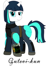 Size: 3200x4267 | Tagged: safe, artist:gutovi, oc, oc only, oc:dragonfire, pony, unicorn, fallout equestria, fallout equestria: child of the stars, fallout, female, high res, mare, pipbuck, solo