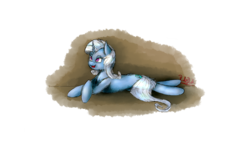 Size: 7200x4050 | Tagged: safe, artist:ruby dusk, trixie, pony, unicorn, g4, absurd resolution, female, hatless, missing accessory, simple background, smiling, solo