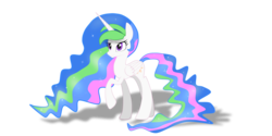 Size: 4000x2000 | Tagged: safe, artist:misterkh, princess celestia, alicorn, pony, g4, raised hoof, simple background, transparent background