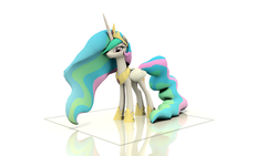 Size: 2304x1296 | Tagged: safe, artist:misterkh, princess celestia, alicorn, pony, g4, 3d, crown, female, jewelry, mare, necklace, regalia, solo