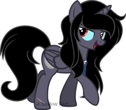 Size: 800x698 | Tagged: safe, artist:t-aroutachiikun, oc, oc only, oc:prince thanatos, alicorn, pony, male, offspring, parent:king sombra, parent:princess luna, parents:lumbra, simple background, solo, stallion, transparent background