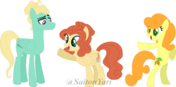 Size: 800x397 | Tagged: safe, artist:t-aroutachiikun, carrot top, golden harvest, zephyr breeze, oc, oc:nirvana, pegasus, pony, g4, base used, female, mare, offspring, parent:carrot top, parent:zephyr breeze, parents:zephyrtop, ship:zephyrtop, simple background, transparent background