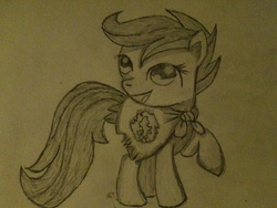Size: 1440x1080 | Tagged: safe, artist:silversthreads, scootaloo, g4, daily sketch, female, filly, sketch, solo, traditional art