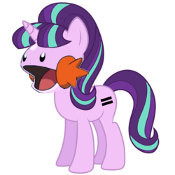 Size: 1022x1024 | Tagged: safe, edit, starlight glimmer, mudkip, pony, unicorn, g4, equal cutie mark, face swap, female, mare, pokémon, s5 starlight, simple background, solo, transparent background, wat, what has science done
