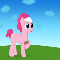 Size: 2000x2000 | Tagged: safe, artist:php47, pinkie pie, earth pony, pony, g4, alternate hairstyle, clipboard, female, headband, high res, open mouth, solo