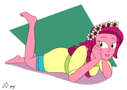 Size: 2250x1592 | Tagged: safe, artist:x-guy, gloriosa daisy, equestria girls, g4, my little pony equestria girls: legend of everfree, barefoot, clothes, feet, female, solo
