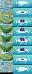 Size: 258x589 | Tagged: safe, twilight sparkle, pony, g4, butts, cell (dragon ball), comic, comparison, dragon ball, dragon ball z, imperfect cell, wat, water
