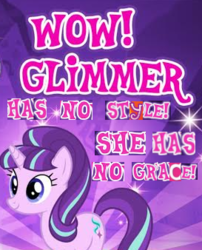 Size: 273x338 | Tagged: safe, gameloft, starlight glimmer, g4, caption, dk rap, donkey kong 64, expand dong, exploitable meme, image macro, lanky kong, meme, song in the comments, wow! glimmer