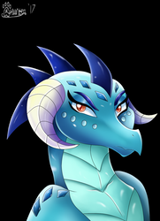 Size: 920x1269 | Tagged: safe, artist:marcushunter, princess ember, dragon, g4, bust, female, portrait, solo