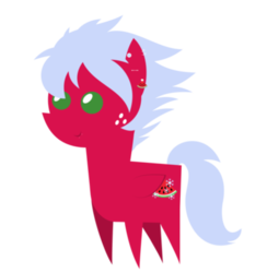 Size: 413x423 | Tagged: safe, artist:limedreaming, oc, oc only, oc:melon frost, pegasus, pony, ear piercing, earring, female, freckles, jewelry, mare, piercing, pointy ponies