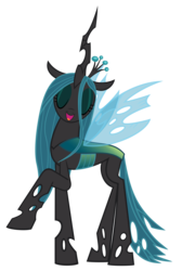 Size: 3545x5275 | Tagged: safe, artist:3luk, queen chrysalis, changeling, changeling queen, g4, absurd resolution, crown, eyes closed, female, jewelry, raised hoof, regalia, simple background, solo, transparent background, vector