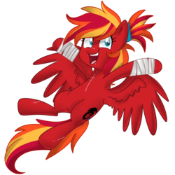 Size: 2000x2000 | Tagged: safe, artist:slasharu, oc, oc only, oc:fire strike, pegasus, pony, female, high res, mare, simple background, smiling, solo, transparent background