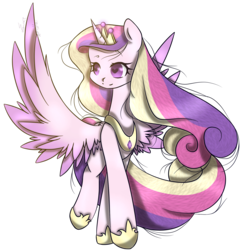 Size: 1592x1643 | Tagged: safe, artist:clefficia, artist:elizabet14563, princess cadance, alicorn, pony, g4, collaboration, female, heart eyes, simple background, solo, spread wings, transparent background, wingding eyes, wings
