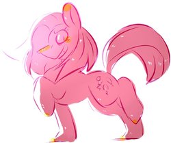 Size: 1024x856 | Tagged: safe, artist:tsu-kawaii, pinkie pie, earth pony, pony, g4, female, pinkamena diane pie, raised hoof, raised leg, solo