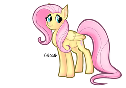 Size: 1078x755 | Tagged: safe, artist:casocat, fluttershy, g4, blushing, female, happy, solo, standing