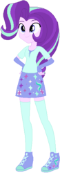 Size: 202x579 | Tagged: safe, artist:ra1nb0wk1tty, starlight glimmer, equestria girls, g4, clothes, cute, female, fingerless gloves, gloves, hand on hip, miniskirt, shoes, simple background, skirt, socks, solo, thigh highs, thigh socks, white background
