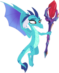 Size: 492x609 | Tagged: safe, artist:ra1nb0wk1tty, princess ember, dragon, g4, bloodstone scepter, female, simple background, solo, white background