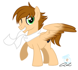 Size: 1164x1050 | Tagged: safe, artist:iheartjapan789, oc, oc only, oc:quick focus, pegasus, pony, clothes, male, one eye closed, scarf, simple background, solo, spread wings, stallion, transparent background, wings, wink