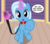 Size: 3300x2930 | Tagged: safe, artist:badumsquish, derpibooru exclusive, trixie, pony, unicorn, g4, behaving like a dog, bell, bow, collar, cute, dialogue, diatrixes, female, frog (hoof), grin, happy, high res, leash, looking at you, magic, mare, pet play, pony pet, raised hoof, sitting, smiling, solo, telekinesis, trixie's wagon, underhoof