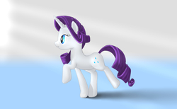 Size: 5080x3130 | Tagged: safe, artist:stratodraw, rarity, pony, unicorn, g4, elegant, female, frown, gradient background, high res, mare, profile, raised hoof, raised leg, solo