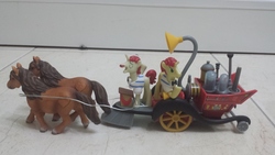 Size: 4128x2322 | Tagged: safe, artist:horsesplease, photographer:horsesplease, flam, flim, shetland pony, g4, cart, chariot, flim flam brothers, furry confusion, high res, horse-pony interaction, irl, photo, ponies on pony carts, super speedy cider squeezy 6000, toy, wires