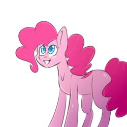 Size: 1000x1000 | Tagged: safe, artist:mandy-sunshine, pinkie pie, pony, g4, female, looking up, simple background, smiling, solo, transparent background
