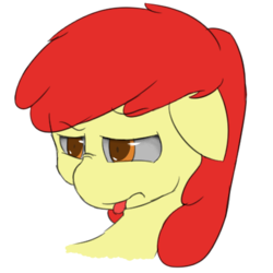 Size: 419x419 | Tagged: safe, artist:mrpancakewolfie, apple bloom, g4, disgusted, female, head, simple background, solo, transparent background