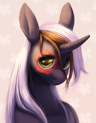 Size: 1800x2300 | Tagged: safe, artist:pessadie, oc, oc only, pony, unicorn, bust, facial markings, female, horn, looking at you, mare, portrait, solo