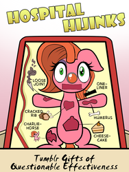 Size: 600x800 | Tagged: safe, artist:wadusher0, oc, oc only, oc:pun, earth pony, pony, comic:hospital hijinks, comic, female, mare, operation (game), solo